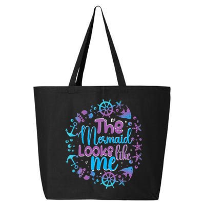 The mermaid looks like me black  quote 25L Jumbo Tote