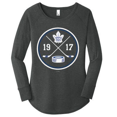 T.O.R.O.N.T.O. Maple Leafs Prize Black Officially Women's Perfect Tri Tunic Long Sleeve Shirt