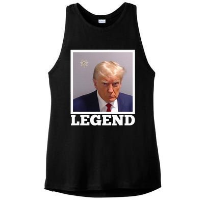 TRUMP MUGSHOT LEGEND President Trump 2024 Fulton Ladies PosiCharge Tri-Blend Wicking Tank