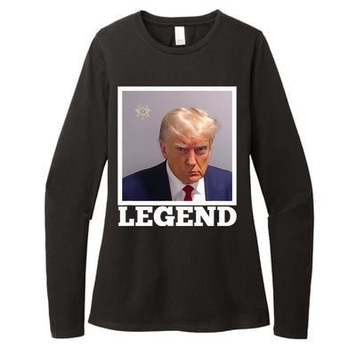 TRUMP MUGSHOT LEGEND President Trump 2024 Fulton Womens CVC Long Sleeve Shirt