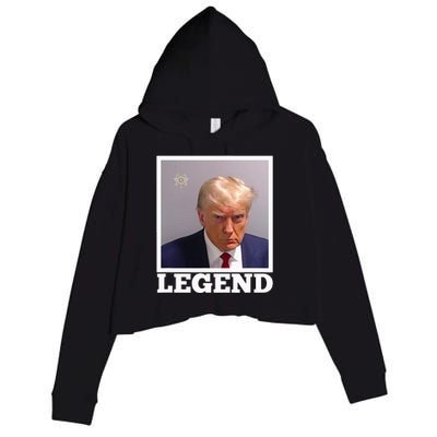 TRUMP MUGSHOT LEGEND President Trump 2024 Fulton Crop Fleece Hoodie