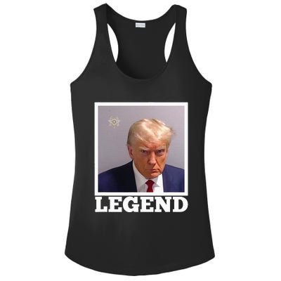 TRUMP MUGSHOT LEGEND President Trump 2024 Fulton Ladies PosiCharge Competitor Racerback Tank