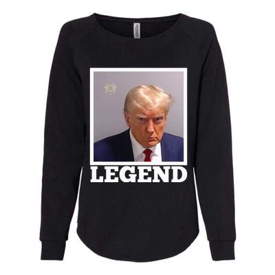 TRUMP MUGSHOT LEGEND President Trump 2024 Fulton Womens California Wash Sweatshirt