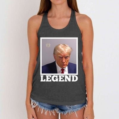 TRUMP MUGSHOT LEGEND President Trump 2024 Fulton Women's Knotted Racerback Tank