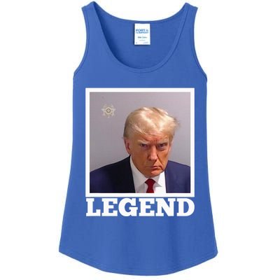 TRUMP MUGSHOT LEGEND President Trump 2024 Fulton Ladies Essential Tank