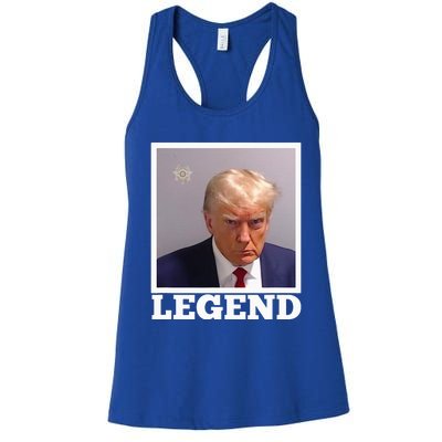 TRUMP MUGSHOT LEGEND President Trump 2024 Fulton Women's Racerback Tank