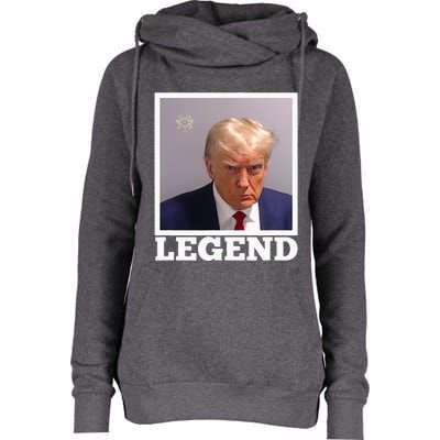 TRUMP MUGSHOT LEGEND President Trump 2024 Fulton Womens Funnel Neck Pullover Hood