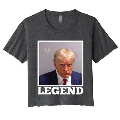 TRUMP MUGSHOT LEGEND President Trump 2024 Fulton Women's Crop Top Tee