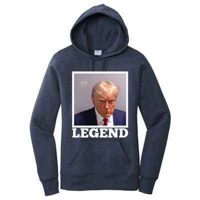 TRUMP MUGSHOT LEGEND President Trump 2024 Fulton Women's Pullover Hoodie