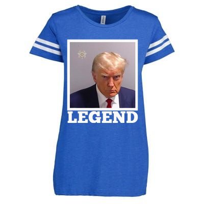 TRUMP MUGSHOT LEGEND President Trump 2024 Fulton Enza Ladies Jersey Football T-Shirt