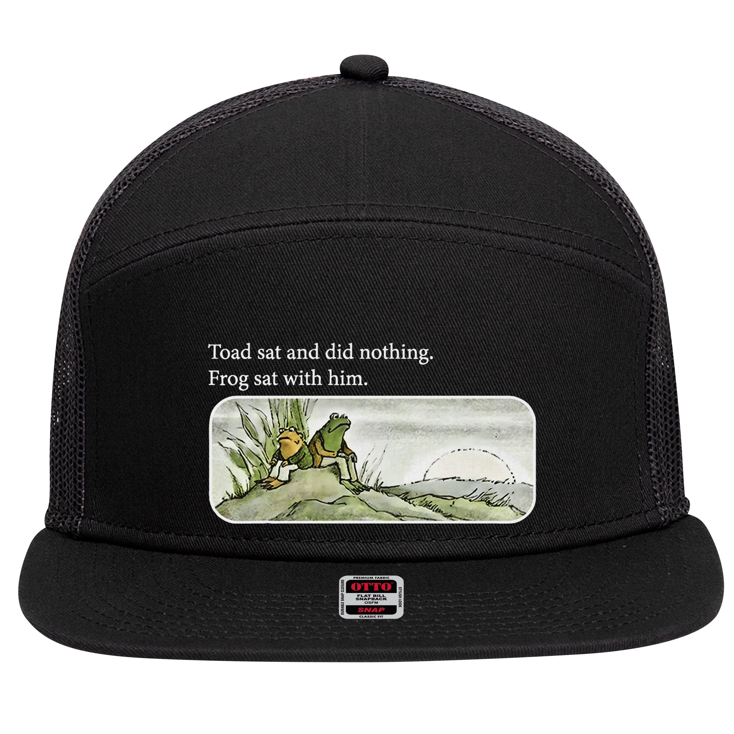 Toads Meme Lover Toad Sat And Did Nothing 7 Panel Mesh Trucker Snapback Hat