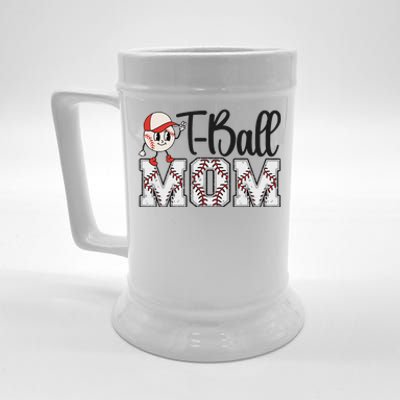 Teeball Mom Leopard Funny Tball Mom Mothers Day Beer Stein