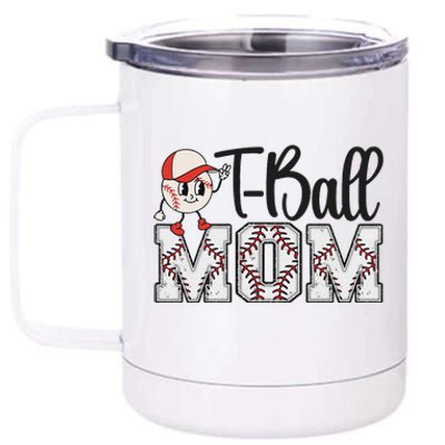 Teeball Mom Leopard Funny Tball Mom Mothers Day 12 oz Stainless Steel Tumbler Cup