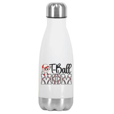 Teeball Mom Leopard Funny Tball Mom Mothers Day Stainless Steel Insulated Water Bottle