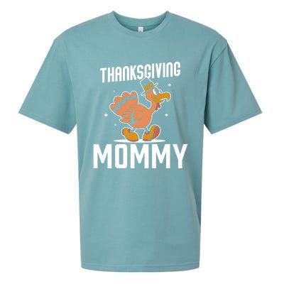 Thanksgiving Mommy Lover Cute Family Turkeys Thanksgiving Gift Sueded Cloud Jersey T-Shirt