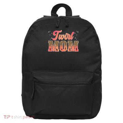 Twirl Mom Leopard Baton Twirling Mom Of A Baton Twirler Cool Gift 16 in Basic Backpack
