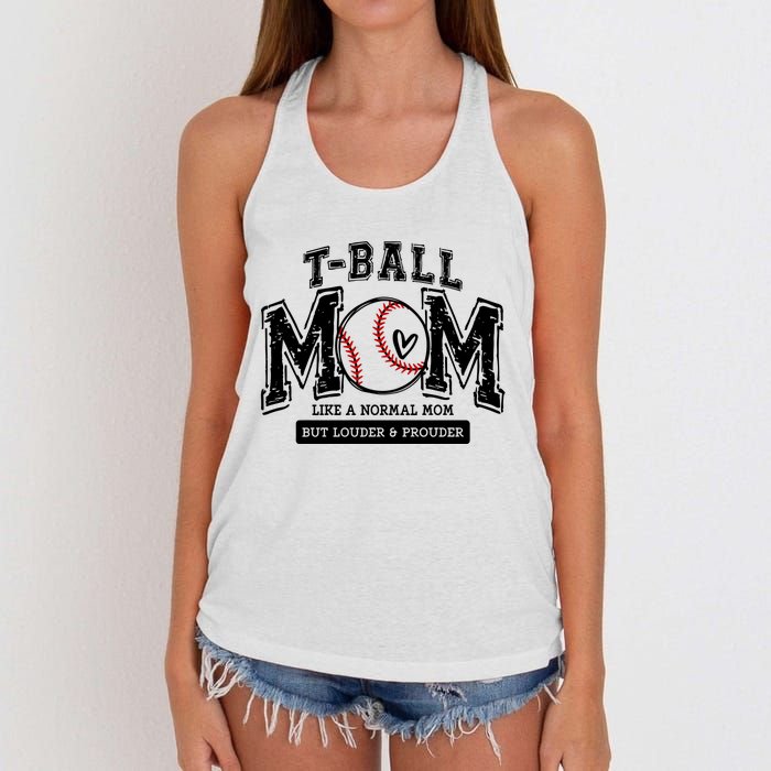 Tball Mom Like A Normal Mom But Louder And Prouder Women's Knotted Racerback Tank