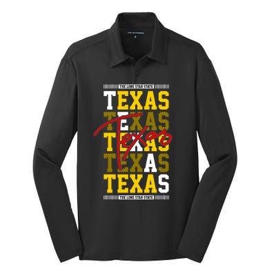 Texas Mashup Logo Silk Touch Performance Long Sleeve Polo