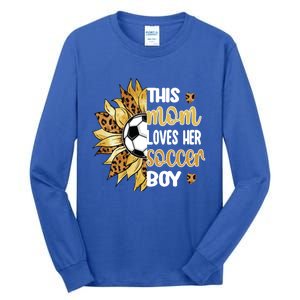 This Mom Loves Her Soccer Boy Soccer Mama Soccer Player Mom Gift Tall Long Sleeve T-Shirt