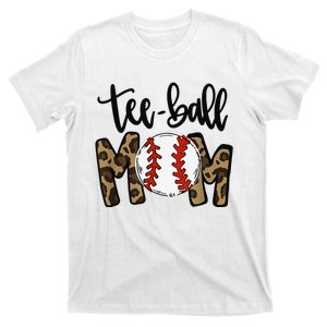 Teeball Mom Leopard Funny Ball Mom Mother's Day T-Shirt