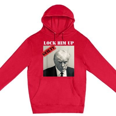 TRUMP MUGSHOT LOCK HIM UP GUILTY JAIL PRISON ANTI TRUMP Premium Pullover Hoodie