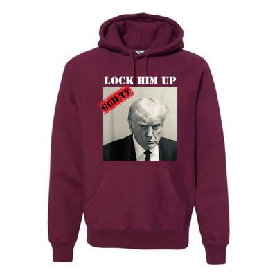 TRUMP MUGSHOT LOCK HIM UP GUILTY JAIL PRISON ANTI TRUMP Premium Hoodie