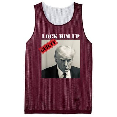 TRUMP MUGSHOT LOCK HIM UP GUILTY JAIL PRISON ANTI TRUMP Mesh Reversible Basketball Jersey Tank