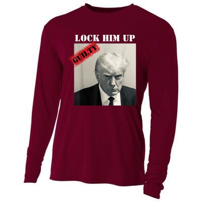 TRUMP MUGSHOT LOCK HIM UP GUILTY JAIL PRISON ANTI TRUMP Cooling Performance Long Sleeve Crew