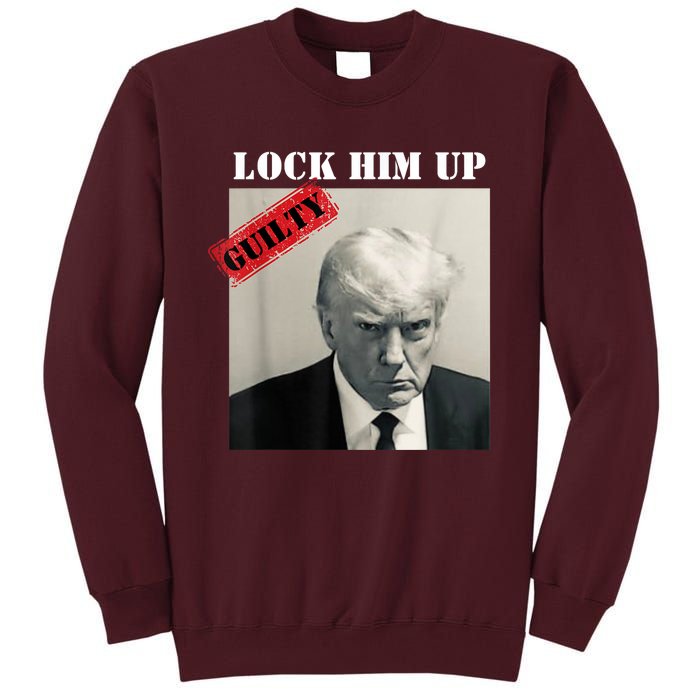 TRUMP MUGSHOT LOCK HIM UP GUILTY JAIL PRISON ANTI TRUMP Tall Sweatshirt