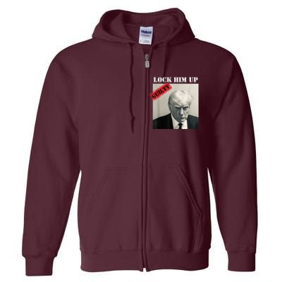 TRUMP MUGSHOT LOCK HIM UP GUILTY JAIL PRISON ANTI TRUMP Full Zip Hoodie