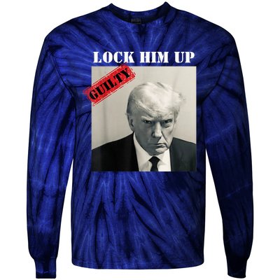 TRUMP MUGSHOT LOCK HIM UP GUILTY JAIL PRISON ANTI TRUMP Tie-Dye Long Sleeve Shirt