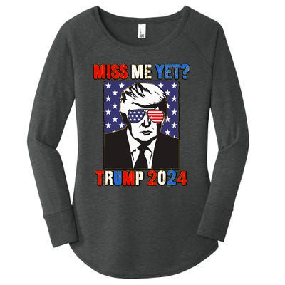 Trump Miss Me Yet Trump 2024 Patriotic 4th Of July Trump Women's Perfect Tri Tunic Long Sleeve Shirt