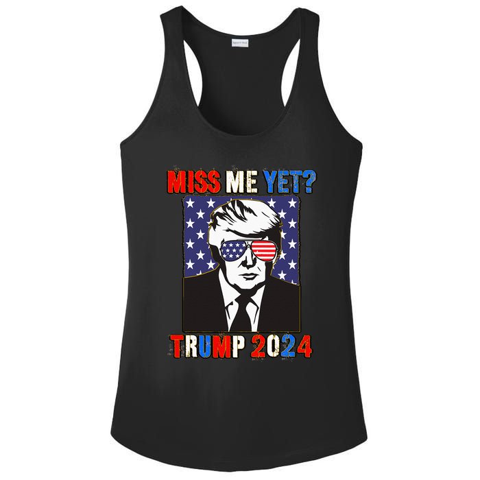 Trump Miss Me Yet Trump 2024 Patriotic 4th Of July Trump Ladies PosiCharge Competitor Racerback Tank