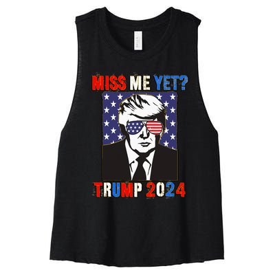 Trump Miss Me Yet Trump 2024 Patriotic 4th Of July Trump Women's Racerback Cropped Tank