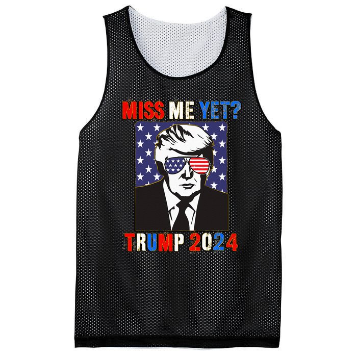 Trump Miss Me Yet Trump 2024 Patriotic 4th Of July Trump Mesh Reversible Basketball Jersey Tank