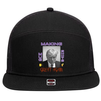 Trump Making Mug Shots Great Again 7 Panel Mesh Trucker Snapback Hat