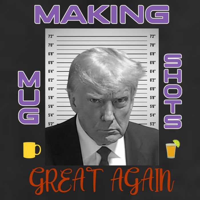 Trump Making Mug Shots Great Again 7 Panel Mesh Trucker Snapback Hat