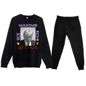 Trump Making Mug Shots Great Again Premium Crewneck Sweatsuit Set