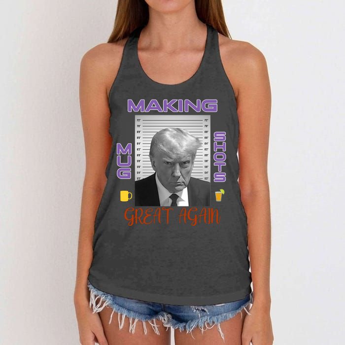 Trump Making Mug Shots Great Again Women's Knotted Racerback Tank