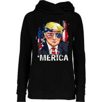 Trump Merica Murica 4th Of July American Flag Womens Funnel Neck Pullover Hood