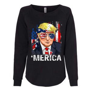 Trump Merica Murica 4th Of July American Flag Womens California Wash Sweatshirt