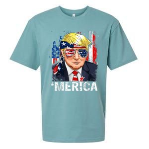 Trump Merica Murica 4th Of July American Flag Sueded Cloud Jersey T-Shirt