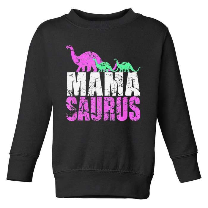 Twin Mom Mama Saurus Dinosaur Mother's Day Gifts Toddler Sweatshirt