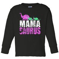 Twin Mom Mama Saurus Dinosaur Mother's Day Gifts Toddler Long Sleeve Shirt