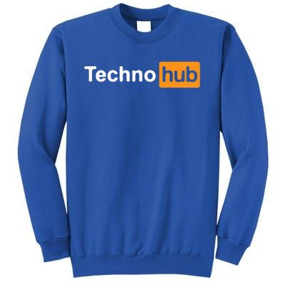 Techno Music Minimal Hard Clubbing Funny Festival Hub DJ Sweatshirt