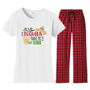 Tequila Made Me Do It Cinco De Mayo Women's Flannel Pajama Set