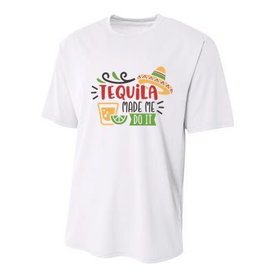 Tequila Made Me Do It Cinco De Mayo Youth Performance Sprint T-Shirt