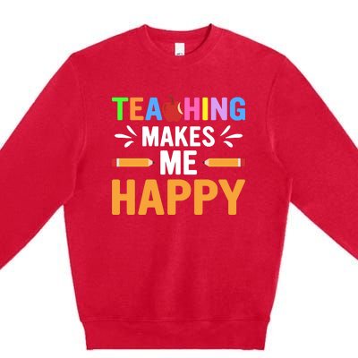 Teacher Make Me Happy Back To School Premium Crewneck Sweatshirt