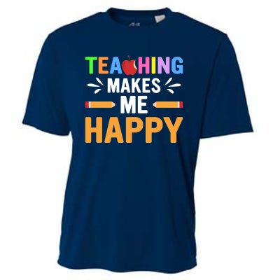 Teacher Make Me Happy Back To School Cooling Performance Crew T-Shirt