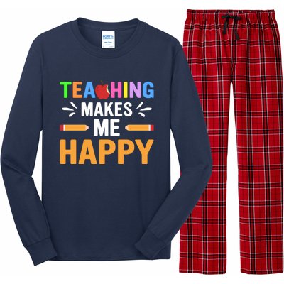 Teacher Make Me Happy Back To School Long Sleeve Pajama Set